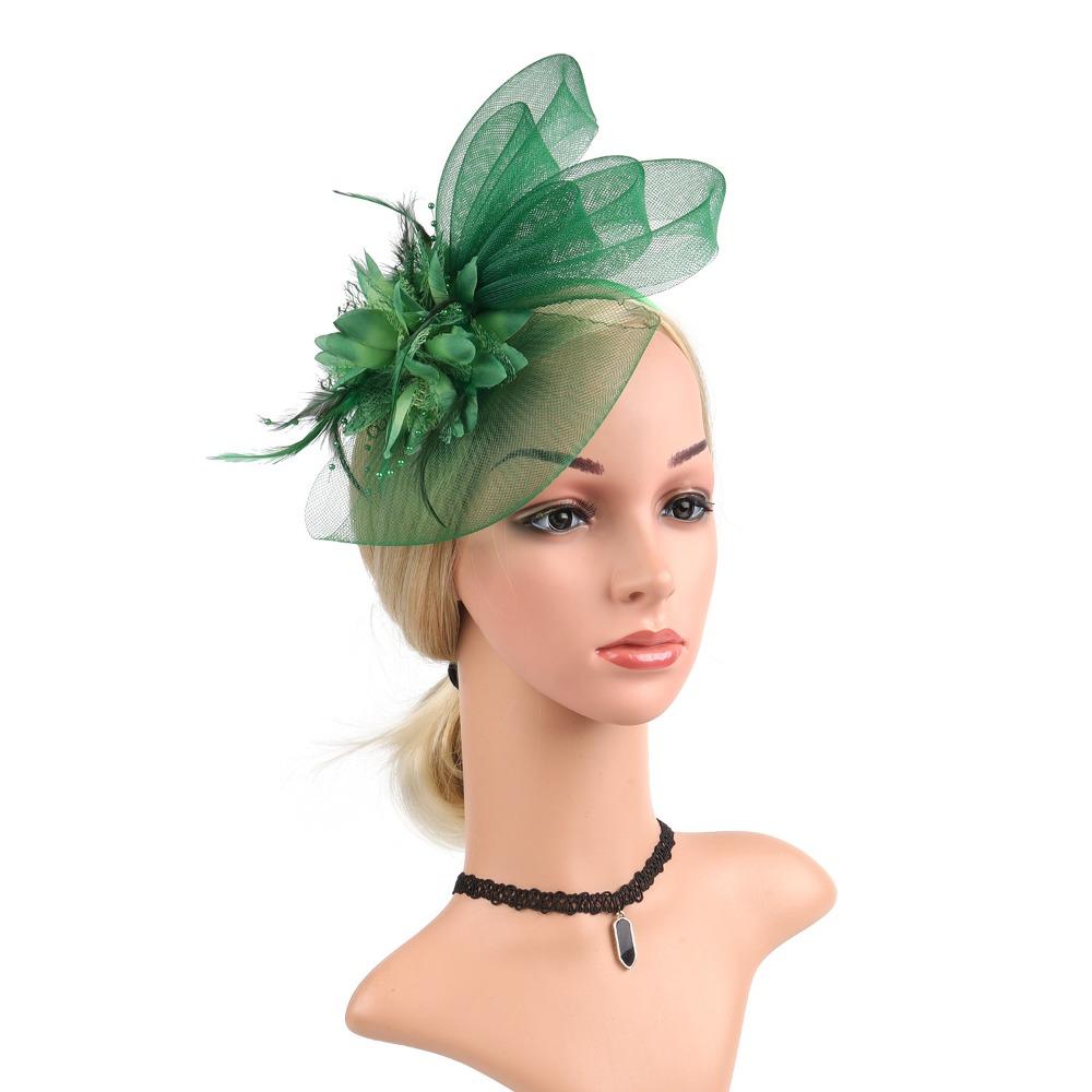 Luxury Fascinator Headdress British Retro Bridal Mesh Ribbons Cap Girls
