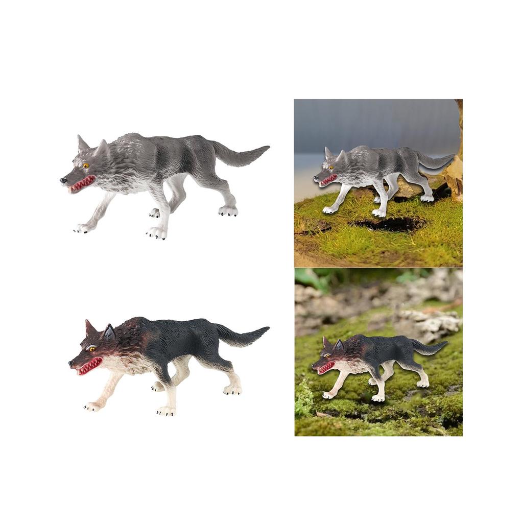 Фигурка волка Настольные украшения Подарок на день рождения Коллекция поделок Ранняя развивающая игрушка для детей Девочек Мальчиков Малышей