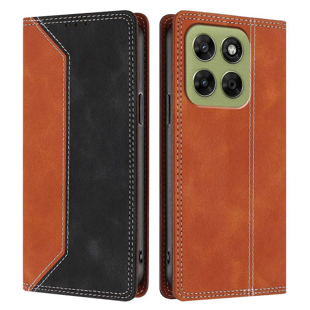 For Motorola Moto G37 Power 5G Leather Case Skin Touch Color Splicing RFID Blocking Wallet Stand Ph
