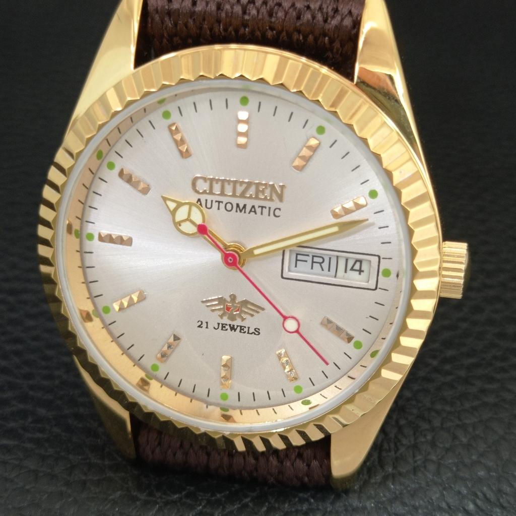АВТОМАТИЧЕСКИЕ ВИНТАЖНЫЕ ВОССТАНОВЛЕННЫЕ МУЖСКИЕ ЧАСЫ CITIZEN ЯПОНИЯ СЕРЕБРЯНЫЙ ЦИФЕРБЛАТ a445282-1