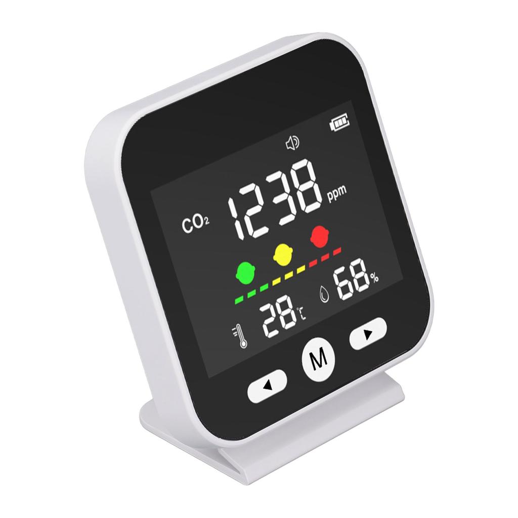 Air Quality Monitor High Accuracy 400‑5000ppm CO2 Temperature Humidity Detector for Desk