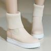 Эластичные носки Ботильоны Женские Зимние Осенние Туфли Белые Удобные С Увеличением Роста Короткие Ботинки Девушки Водонепроницаемые