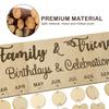Eid DIY Decor Wooden Calendar Pendant Family Wedding Birthday Special Days Countdown Reminder Board For Christmas Gifts