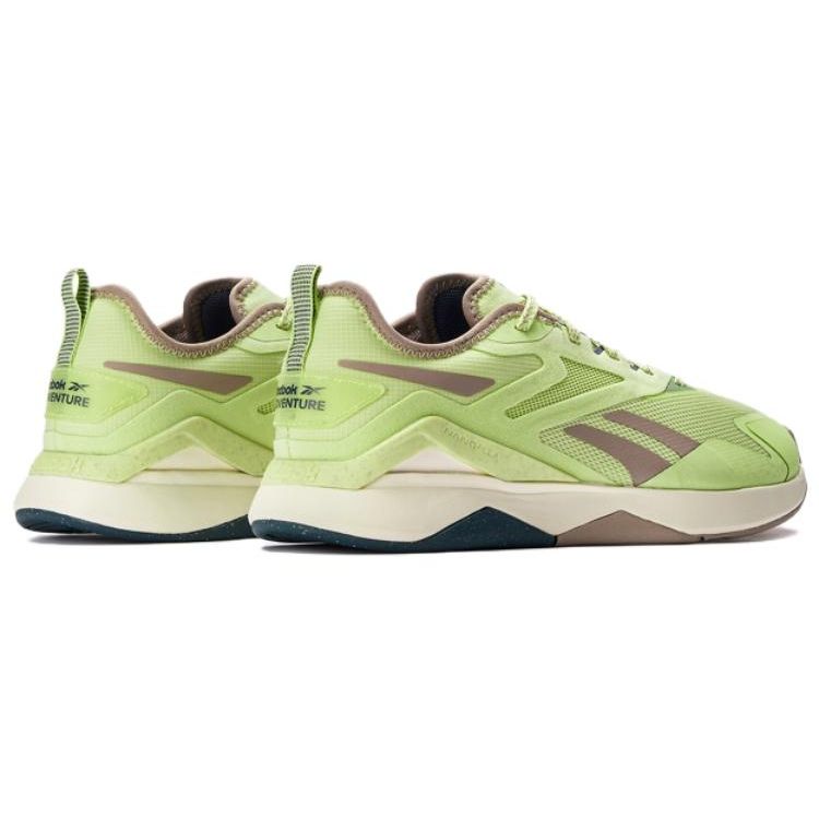 Reebok Nanoflex Adventure TR 2 Citrus Glow Boulder Бежевые женские кроссовки Зеленые обручи - Синие 100033331