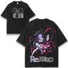 Re Zero Рем Рам Летняя Аниме Футболка с винтажным, унисекс, оверсайз, уличный стиль, короткий рукав, повседневная, для мужчин и женщин, 202