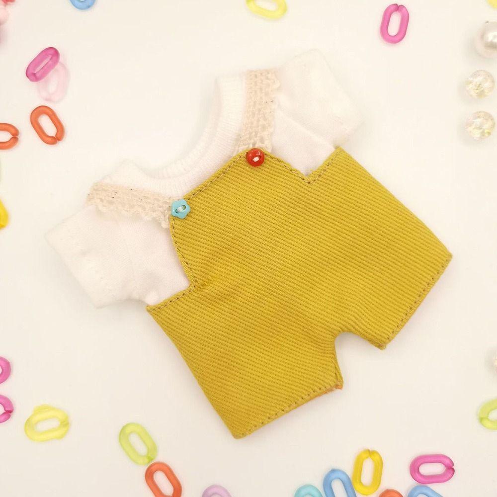 Handmade Doll Rompers Outfits Multi-colors Doll Clothes Doll Pants T-shirt  For 10cm Cotton Dolls