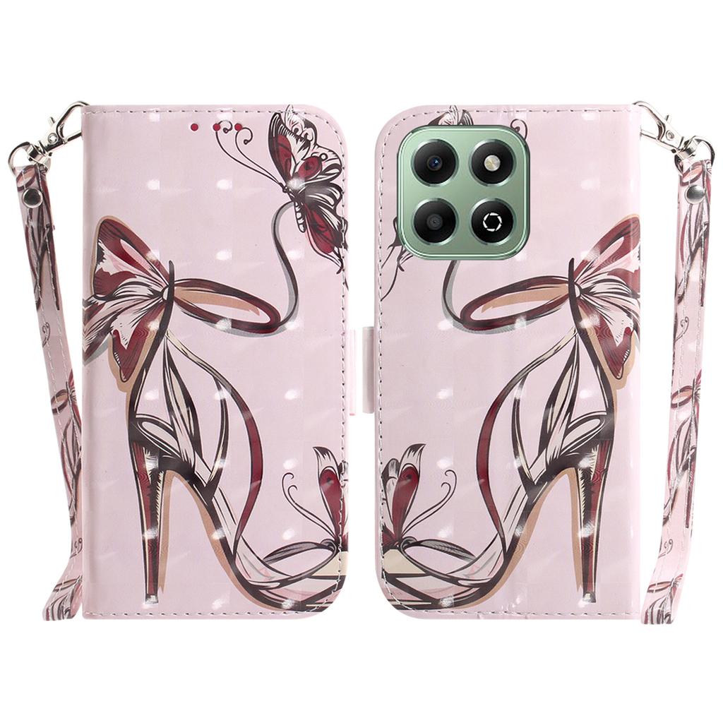 For Honor X6b 4G Stand Case Pattern Printing Leather Wallet Phone Cover