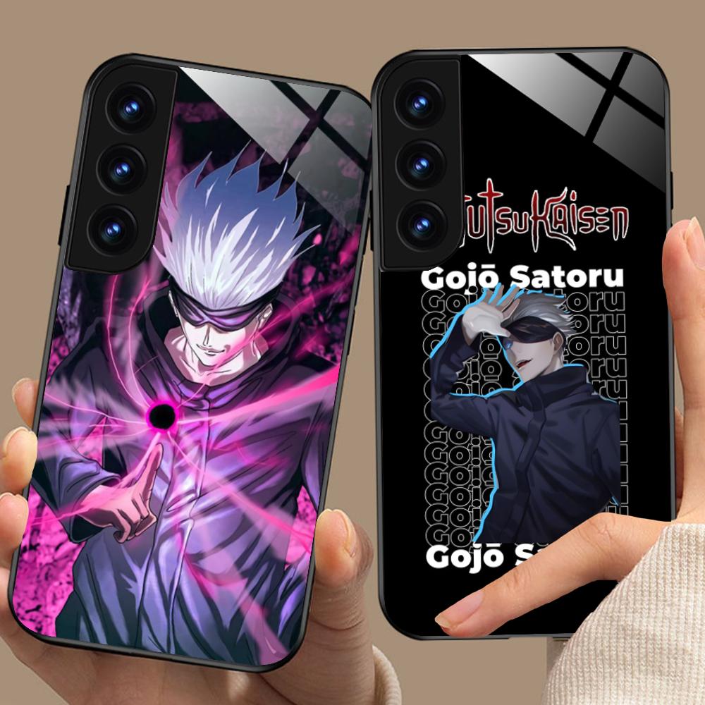 Чехол для телефона Jujutsu Kaisen Сатору Годжо для Samsung Galaxy S26 S25 S24 S23 S22 S21 S20 Note20 Plus FE Ultra Стеклянный Цветной Чехол