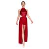 Womens Backless Bodysuit Dress Sequined Top Mesh Skirt Integrated Short Bottom Dance Wear