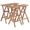 VidaXL Folding Bar Stools 4 Pcs Solid Teak Wood 44728