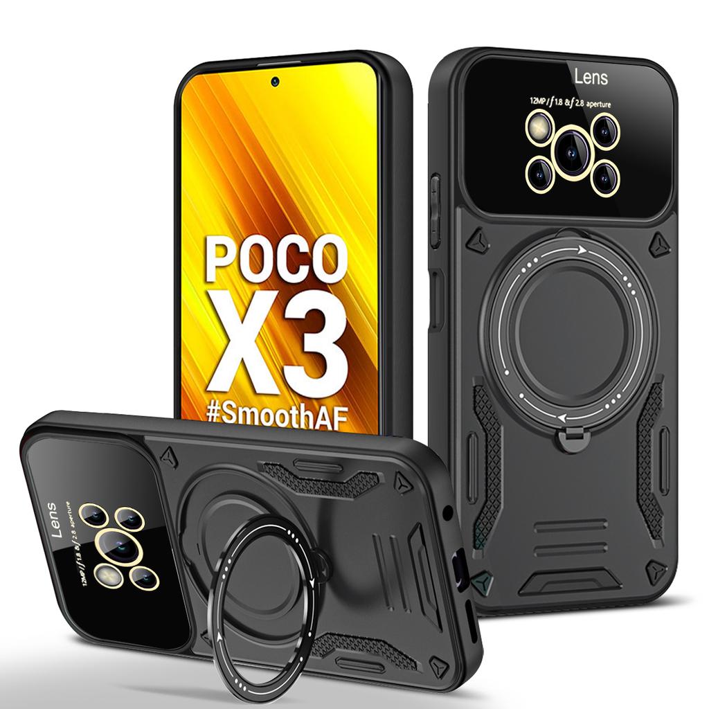 For Xiaomi Poco X3 NFC Case For Magsafe Magnetic Wireless Charge Case For PocoX3 X3 X 3 Pro Ring Stand Phone Back Cover