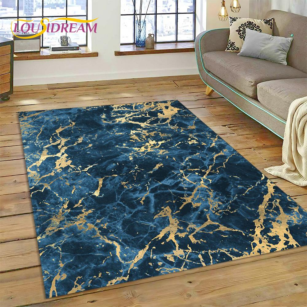 Ковер-дорожка Dream Colour Мраморный Синий Зеленый Золотой Роскошный для Дома Гостиной Спальни Дивана Придверный коврик Декор