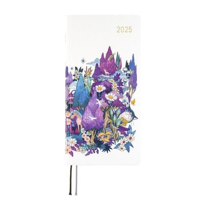 Hobonichi Techo 2025 Weeks Масамунэ Кусано x junaida / За Пределами Фиолетовой Ночи, Начало Января, Еженедельник Левая Страница, Тонкий Вертикальный, Фиолетовый &