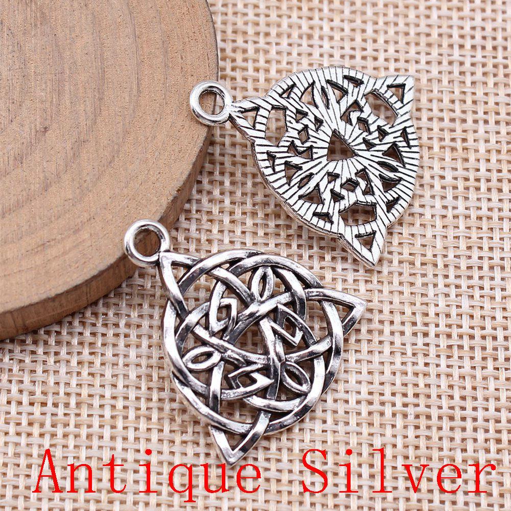Подвески-шармы в форме кельтского узла для браслета, ожерелья, изготовления бижутерии, фурнитура для рукоделия