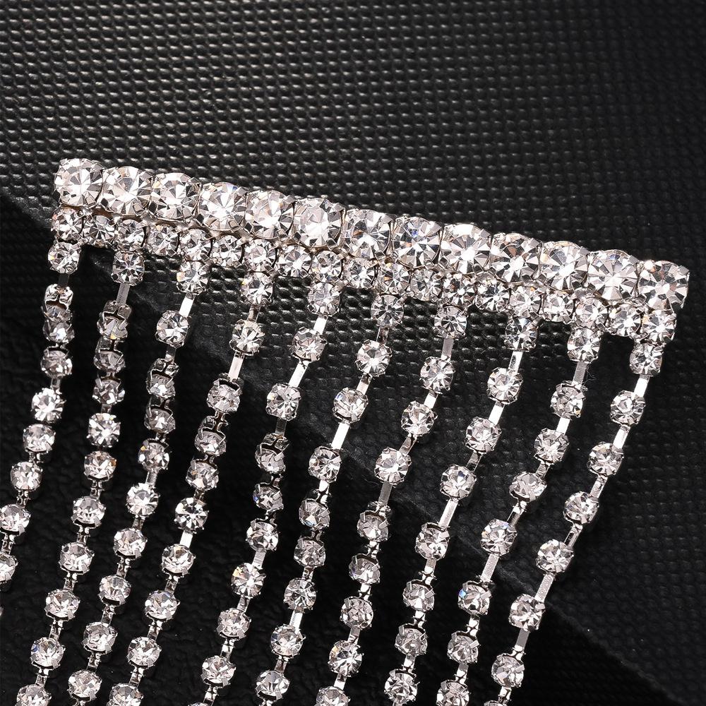 Long tassel hair clip for women with a sense of luxury, light luxury, rhinestone fashion, ponytail clip hair accessory