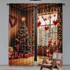 2 шт. Рождественские шторы Рождественская елка Милые зимние праздничные рождественские подарки Снежинки Эльф для гостиной Оконные шторы для дома