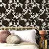 Ретро Черный Золотой Цветочный Линейный Обои Винтажный Домашний Декор Водонепроницаемая Контактная Бумага Цветок Мебель Шкаф Наклейка