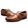 Men Dress Shoes Low Heel Retro Casual Double Buckle Shoes Wedding Shoes for Men