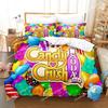 Игровой комплект постельного белья Candy Crush Saga Пододеяльник Наволочка Декор для спальни взрослых Мальчиков Девочек Подарок на день рождения Односпальный Двуспальный Размер026