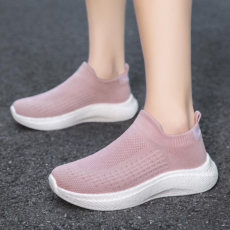 Breathable Knitted Casual Sneakers Men Women Lightweight Sports Shoes Slip-on Socks Shoes for Running