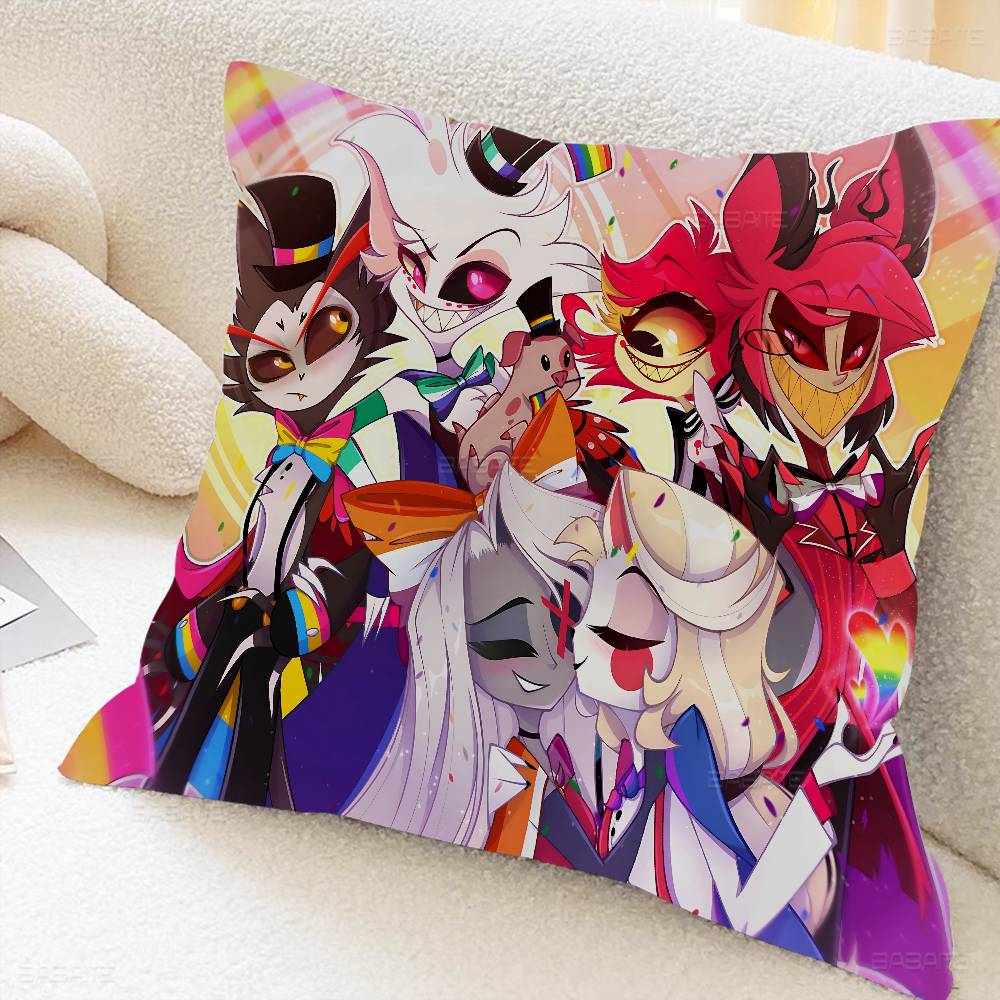 Anime H-Hazbin H-Hotel Office Cushion Pillowcase Car Cushion Cover45X45Cm Lumbar Pillowcase Sofa Pillowcover