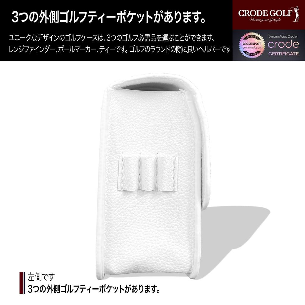 Кожаный чехол для дальномера CRODE Golf и держатель для мяча с маркером мяча совместим со всеми брендами. Сумка для переноски дальномера. Премиальный кожаный чехол.