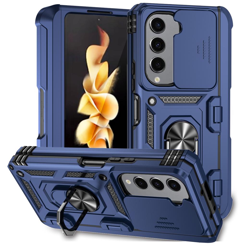 С гнездом для ручки для Samsung Galaxy Z Fold 6 5 Чехол Hinge Armor Противоударный Магнитный Складной Автомобильный Держатель Защитный Чехол для Камеры