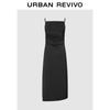 UR Women's Pleated Asymmetrical Strap Dress