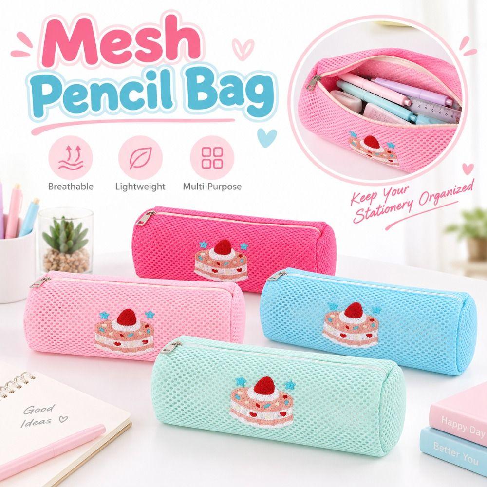 with Cake Motif Pen Bag Korean Style Storage Bag Gifts Pencil Case Stationery Storage