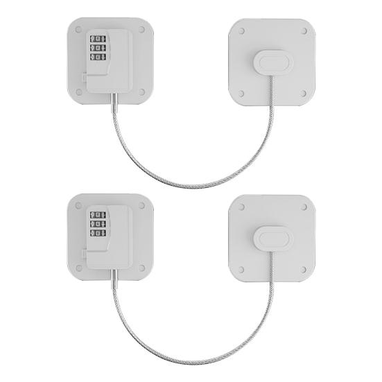 2 шт., цифровые замки без ключа со стальным тросом, самоклеящиеся, с защитой от детей, дверные замки для морозильной камеры, ящика, шкафа, мебельные замки