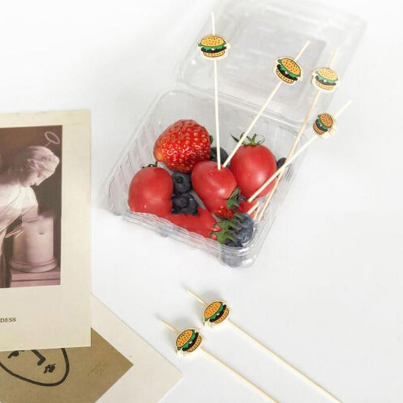 100 шт. бамбуковые палочки для украшения гамбургеров одноразовые фруктовые палочки для закусок шпажки для вечеринки шведский стол бамбуковые палочки для еды инструменты для бэнто