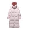 Зима 2024 года, новая длинная куртка-пуховик для женщин, белый утиный пух, утолщенный, с капюшоном, свободная студенческая куртка прилив