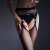 One-Piece Garter Stockings Glossy Aurora Black Stockings Over-the-Knee Long Tube Ultra-Thin Sexy Women Red Edge Erotic Free to T