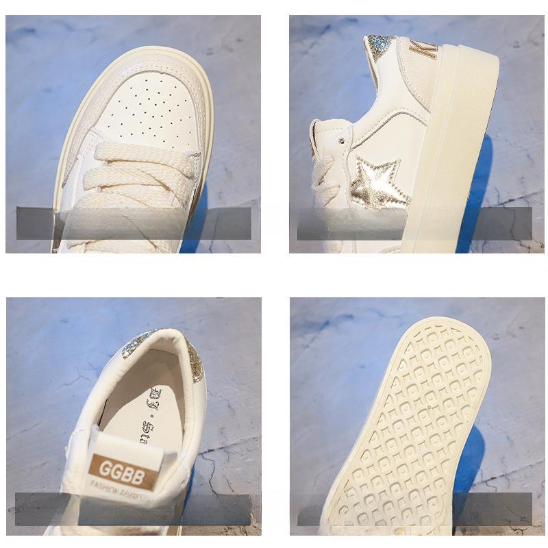 Звездные маленькие белые туфли женские модели туфли на плоской подошве в иностранном стиле тонкие срезы весенне-осенних повседневных туфель Wildcard на толстой подошве женские туфли