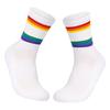 2PCS Rainbow Stripe Striped Socks Breathable Mesh Sports Running Socks Running Socks  Tennis