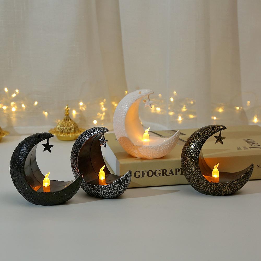 2024 Ramadan Decoration Star Moon LED Candlestick Lamp for Ramadan Kareem Islamic Muslim Home Decor Lamp Eid Mubarak Party Gifts