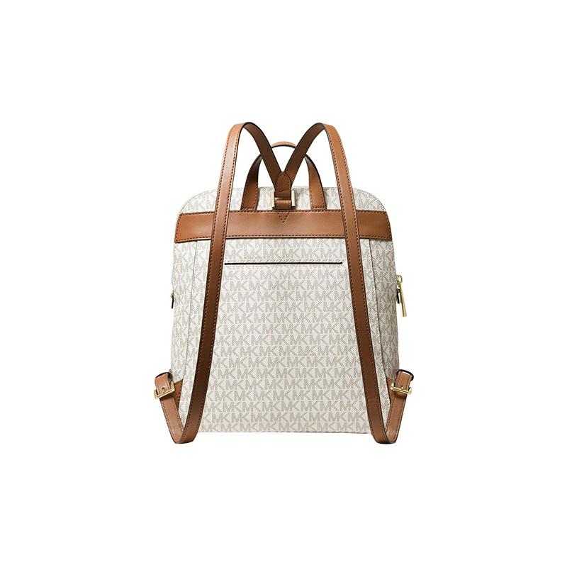 Michael Kors Рюкзак Rhea Zip Color Blocked с принтом Presbyopia, легкий, тонкий, много карманов, ПВХ (Поливинил хлорид) Школьная сумка средняя женская Ванильная