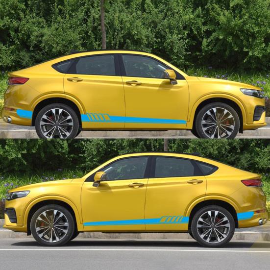 1 пара боковых наклеек для автомобиля, водонепроницаемая наклейка «сделай сам», изысканная наклейка с обеими полосами для автомобиля, виниловая пленка, наклейка, аксессуары для автотюнинга