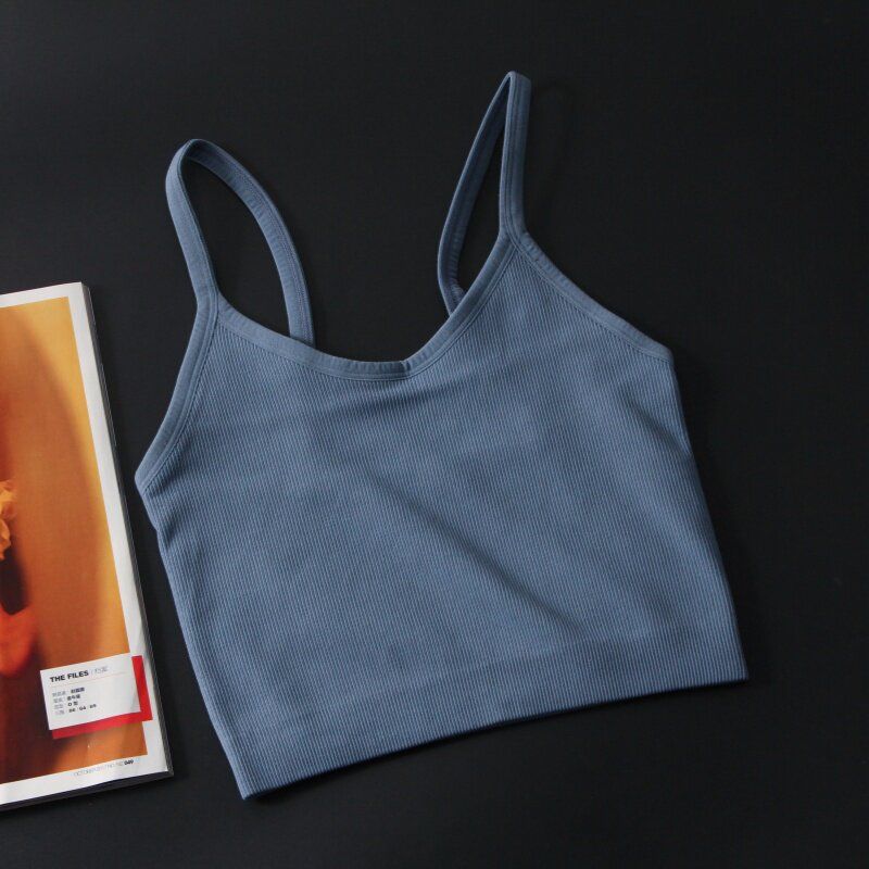 European and American Single without Chest Pad Sports Intimates Double-Layer Quick-Drying Parallel Strap Fitness Yoga Vest Breathable Vest