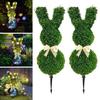 1/2Pcs Easter Bunny Artificial Plants Stake with LED Light Strip Outdoor Garden
