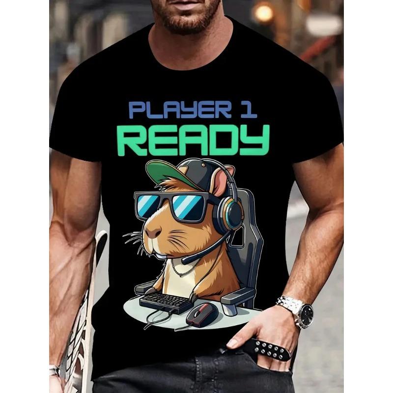 3D Print Funny Capybara Graphic T-Shirt Men Women Cute Animal T-Shirts Summer Casual Fashion Loose Comfortable Casual Short Sleeve T-shirt