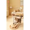 Wooden Interactive Cat Toy Swing Leak Food Dispenser Ball Track Roller Puzzle Play Toy for Indoor Cat Mental Enrichment