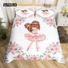 Комплект постельного белья Ballerinas Girl Duvet Cover Set King Size Pink Lovely Little Ballerinas Bedwear Set Kids Girls Princess Soft Polyester Steady Cover