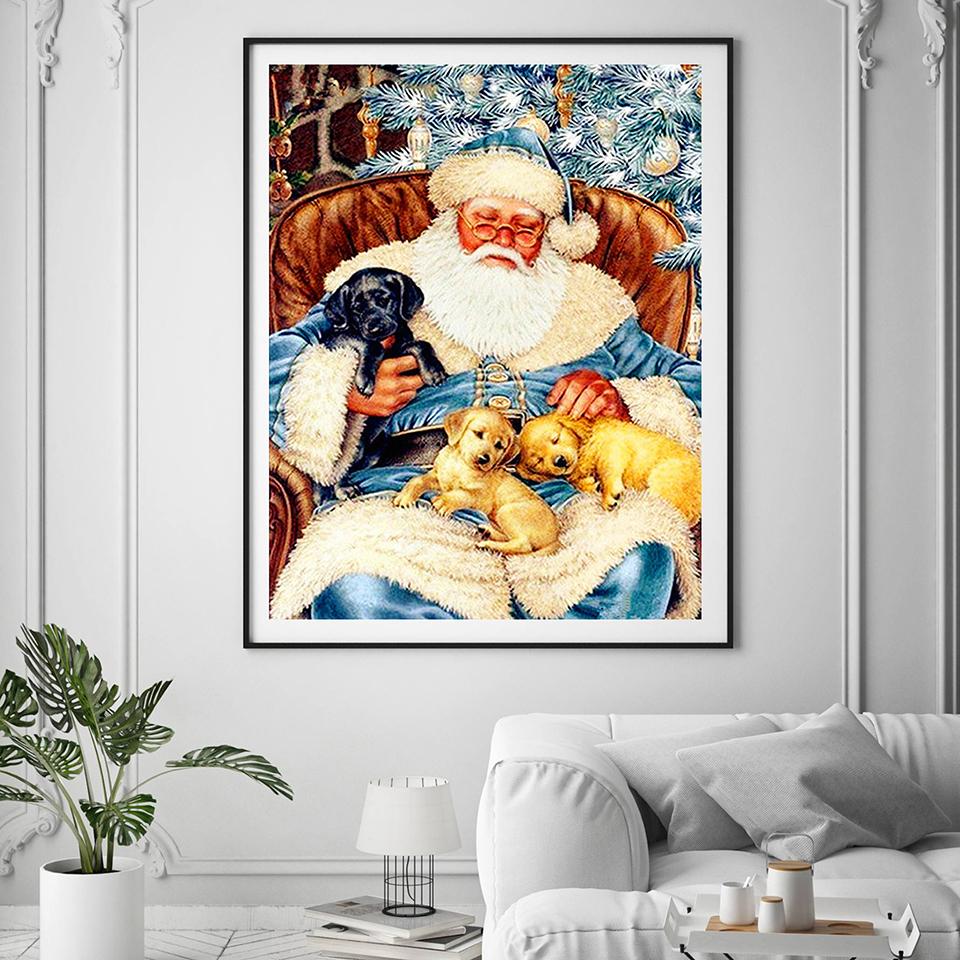 5D алмазная живопись Рождественский полный круглый комплект вышивка мозаика картина вышивка крестиком настенная наклейка подарок DIY украшение дома