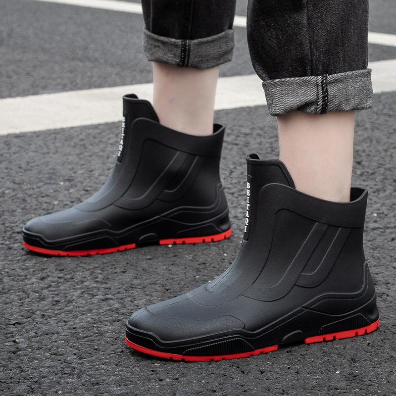 Men's Rain Boots Waterproof Shoes Fishing Husband Galoshes Man Garden Rubber Boot Indoor Kitchen Work Rain Boots Car Wash Boots