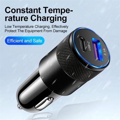 USB Автомобильное Зарядное Устройство Тип C Быстрая Зарядка Адаптер для Телефона для iPhone Xiaomi PD+USB Зарядное Устройство для Телефона Автомобильный Адаптер Разъем Прикуривателя