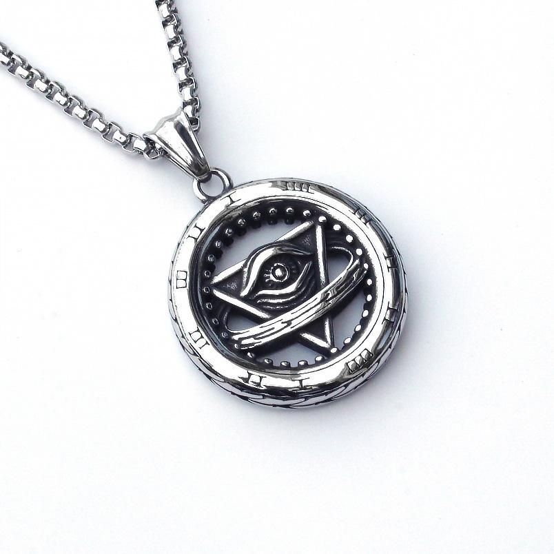 Титановый кулон в виде черепа с крыльями ангела, винтажное ожерелье из нержавеющей стали с крестом, аксессуары для мужчин и женщин