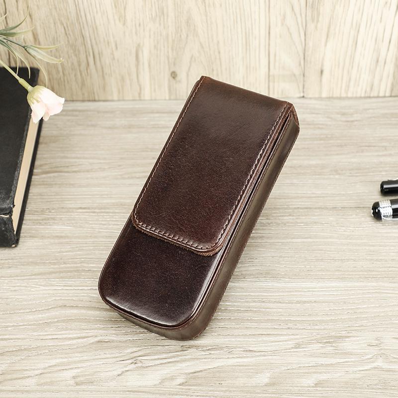 Чехол для ручек из натуральной кожи ручной работы, разноцветный, с 3 слотами, роскошный брендовый ящик для ручек, съемный лоток для ручек, защитный чехол для ручек