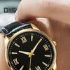 Мужские деловые часы с круглым циферблатом и ремешком из искусственной кожи, кварцевый механизм, для подростков и взрослых, наручные часы для торжественного платья, модные ювелирные изделия, аксессуары