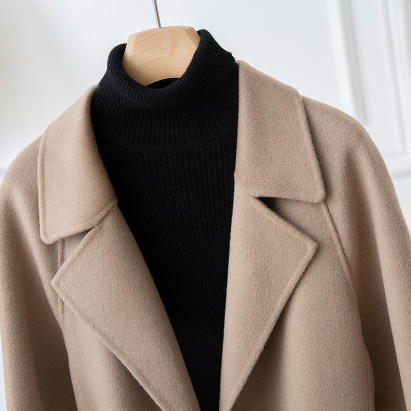 Женское пальто из 100% шерсти TIDENOVEL Осеннее шерстяное длинное пальто Ручной работы Пальто-бушлат Зимняя теплая шерстяная длинная куртка Пальто